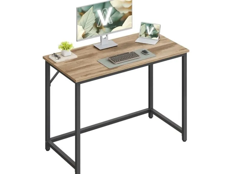 VASAGLE Tisch 100 x 50 x 76 cm Camelbraun/Schwarz