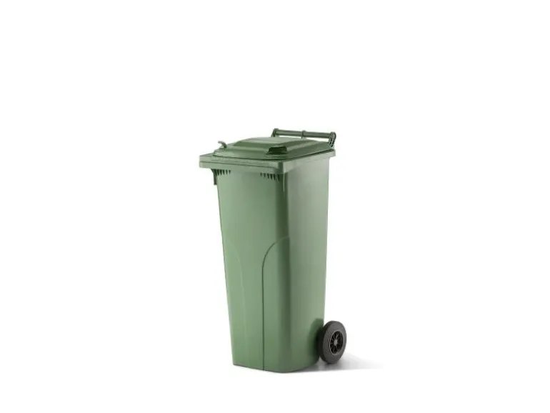 Verwo Kunststoffcontainer mit Deckel 140 l, Grün