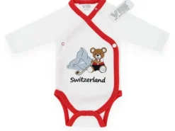 Very Important Baby Body Bär + Matterhorn + Switzerland Weiss/Rot