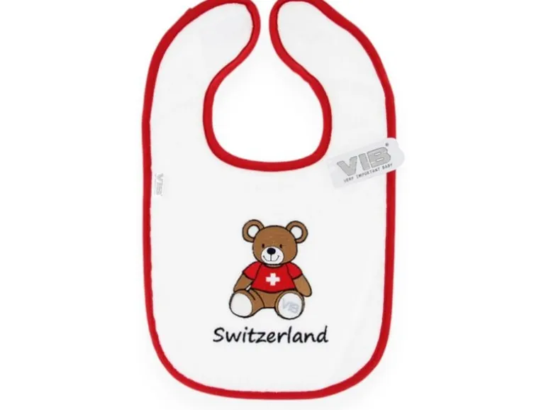 Very Important Baby Lätzchen Bär + Switzerland Weiss/Rot
