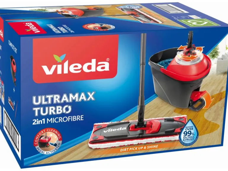 Vileda Flachwischer UltraMax 2 in 1 Turbo Komplett Set