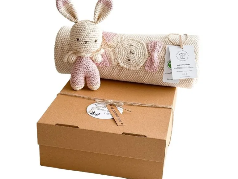 Welcomebabybox Geschenkset Lale – Decke & Hase