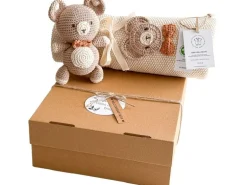 Welcomebabybox Geschenkset Milu – Decke & Bär