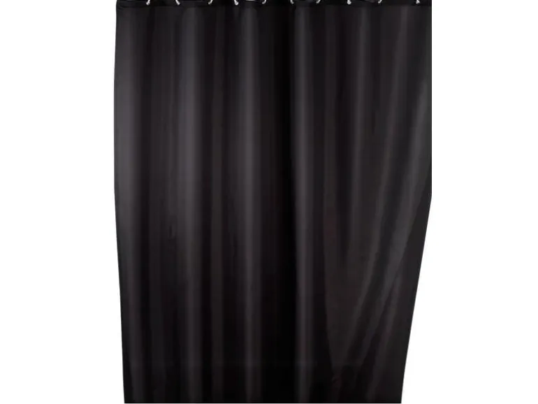 Wenko Duschvorhang Anti-Schimmel 180 x 200 cm, Schwarz