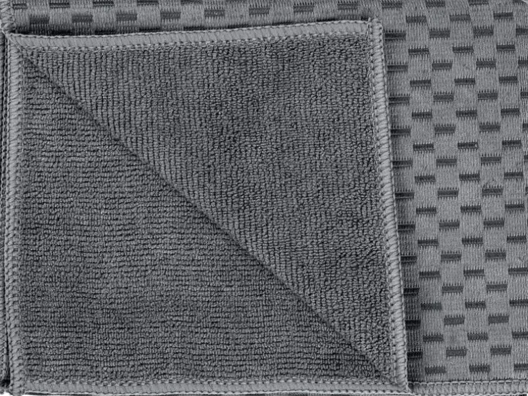 Wenko Mikrofaser-Reinigungstuch Miko 2er Set, Schwarz/Grau