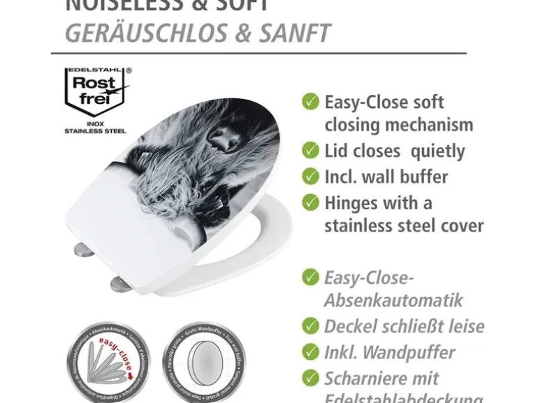Wenko WC-Sitz Yak Easy Close, Thermoplast, bis 350 kg