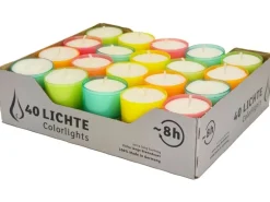 Wenzel Kerzen Teelichter Colorlights Summer-Edition 2.4 cm, 40 Stück