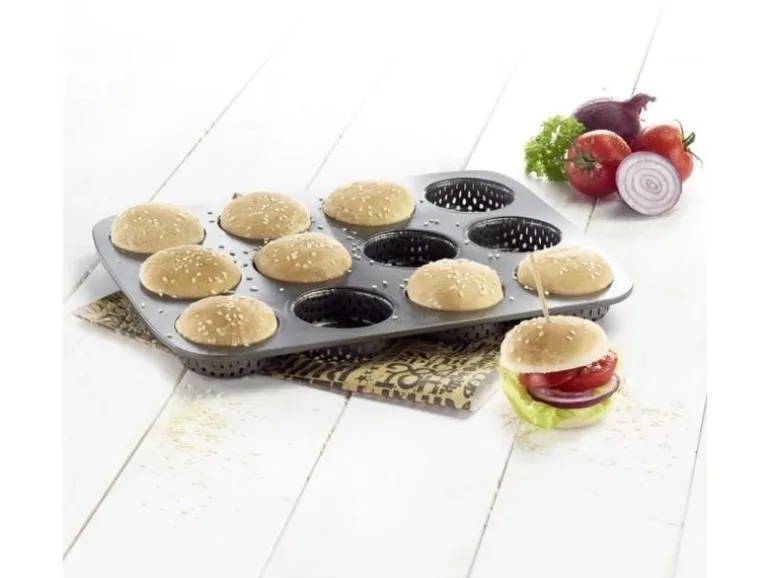 Westmark 12er Burger Brötchen Backform Mini, 29 x 22 cm