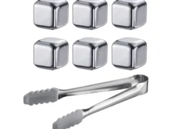 Westmark 7 tlg. Set Eiswürfel mit Zange Cosmo 7-teilig, Silber