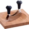 Zeller Present Kräuterbrett mit Wiegemesser 20 x 20 cm, Bambus / Edelstahl