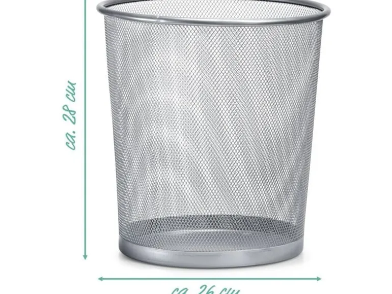 Zeller Present Papierkorb Mesh 12 l, Silber